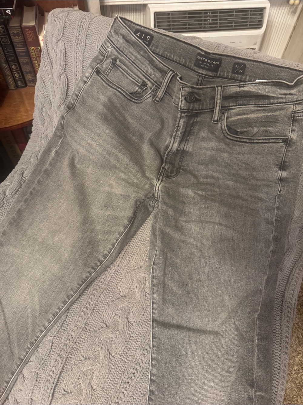 Lucky Brand Men’s Light Gray Skinny Jeans Size 32x32